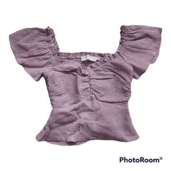 Astr The Label Ladies Sz XS Lilac Off Shoulder Crop Top - Picture 7 of 7